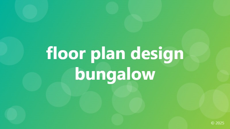floor plan design bungalow