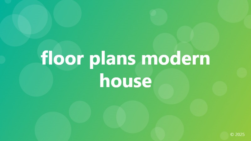floor plans modern house