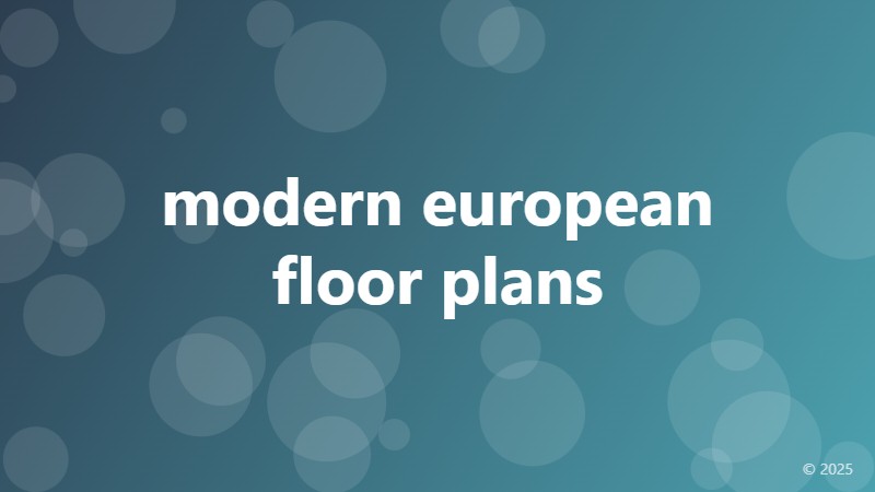 modern european floor plans
