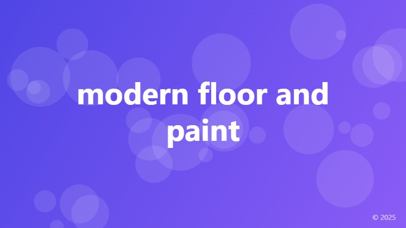modern floor and paint