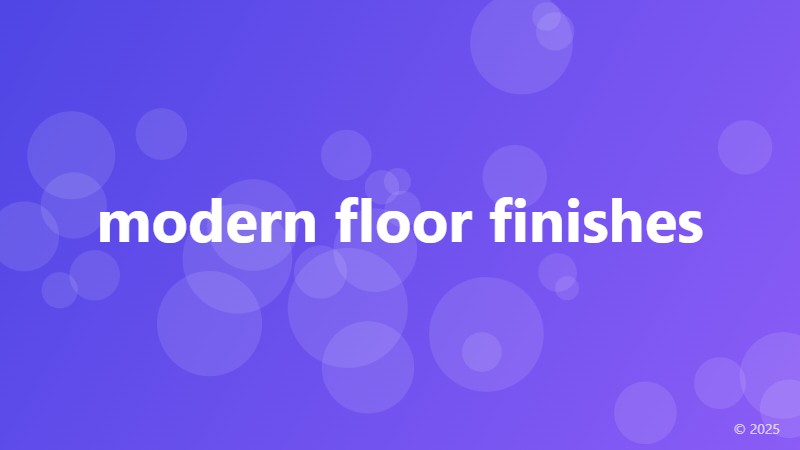 modern floor finishes