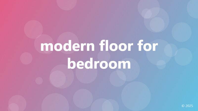 modern floor for bedroom