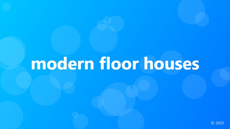modern floor houses