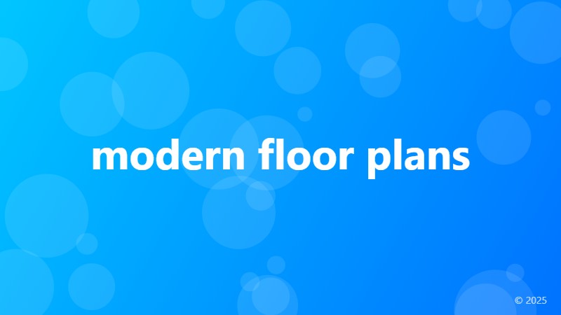 modern floor plans