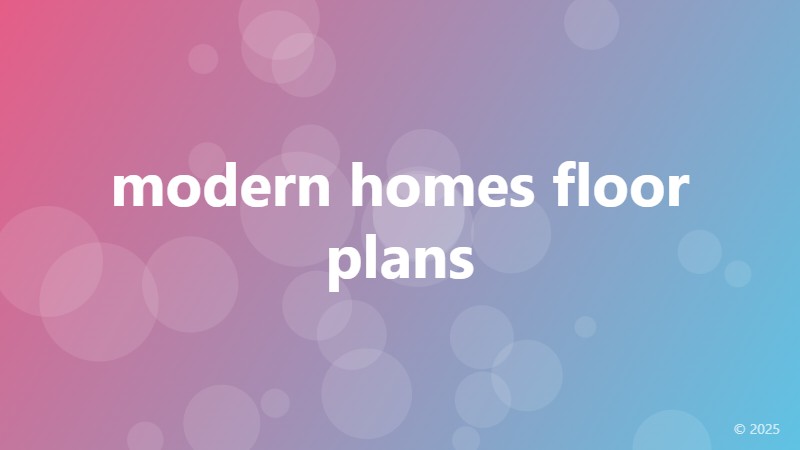 modern homes floor plans