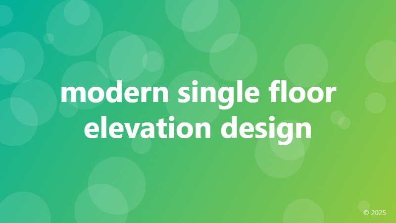 modern single floor elevation design